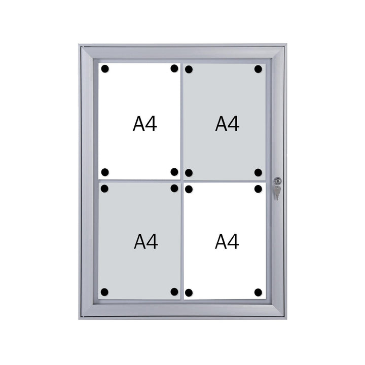 FRANKEN Schaukasten Security - Feuerfest für den Innenbereich, Klapptür, 4x A4, 52,1 x 69,6 x 2,3 cm
