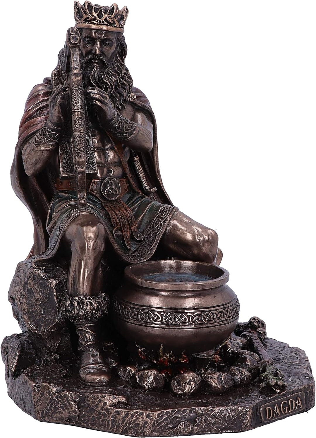 Nemesis Now Dagda König von Tuatha De Danann Keltische Gottheit-Figur, Bronze, 18,5 cm