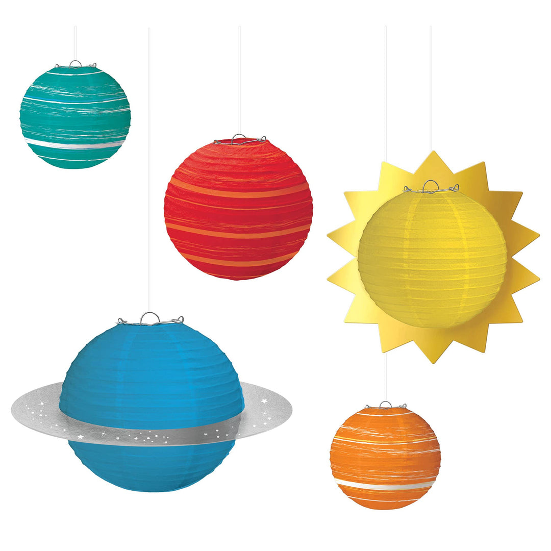 (PKT) Blast Off Birthday Paper Lanterns (5 pk) Papierlaternen, Papierlaternen
