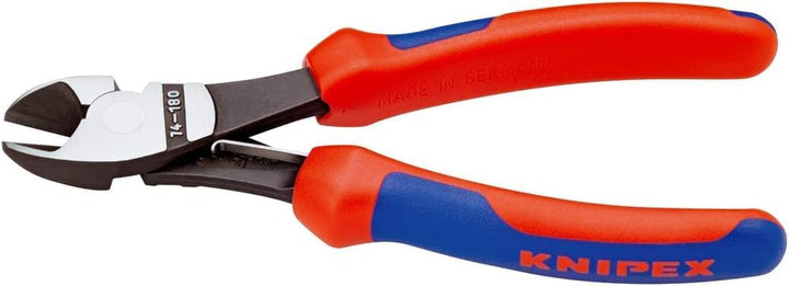 Knipex Kraft-Seitenschneider schwarz atramentiert, mit Mehrkomponenten-Hüllen 180 mm 74 12 180