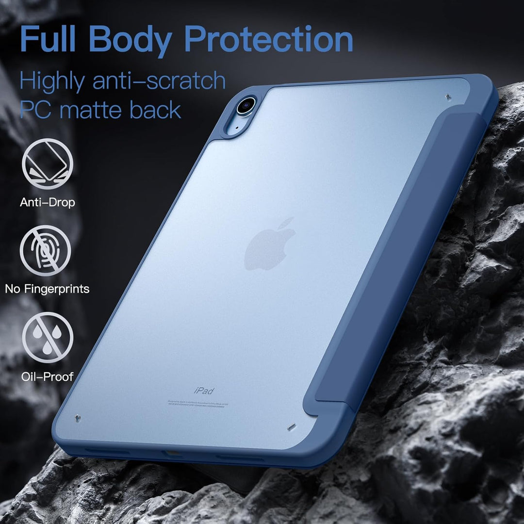 JETech Matt Hülle für iPad (A16) 11./10. Generation (2025/2022) mit Stifthalter, Mattierte Durchsche