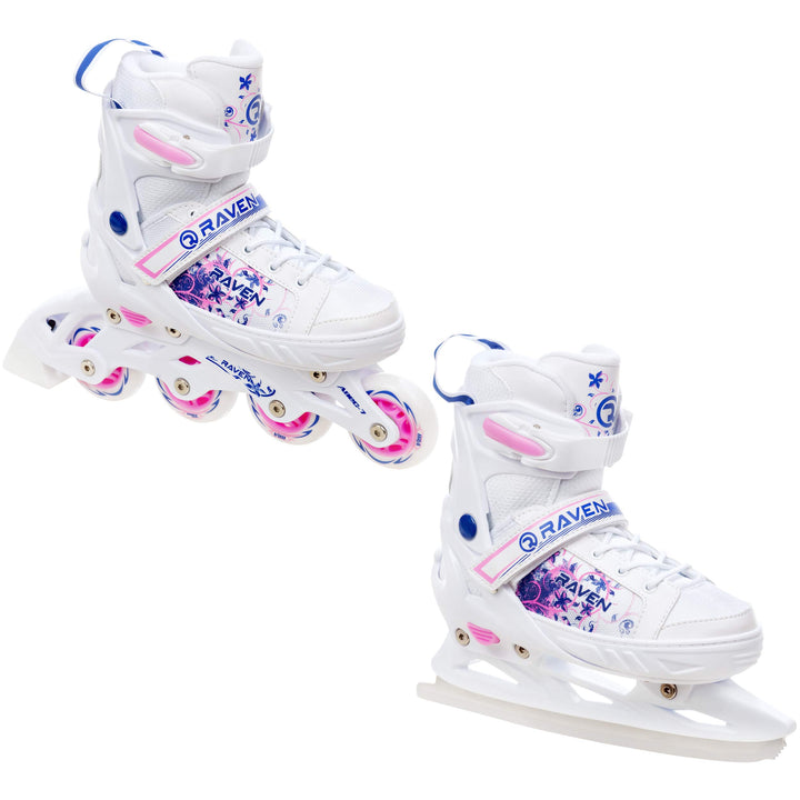 RAVEN 2in1 Schlittschuhe Inline Skates Inliner für Kinder Mädchen verstellbar