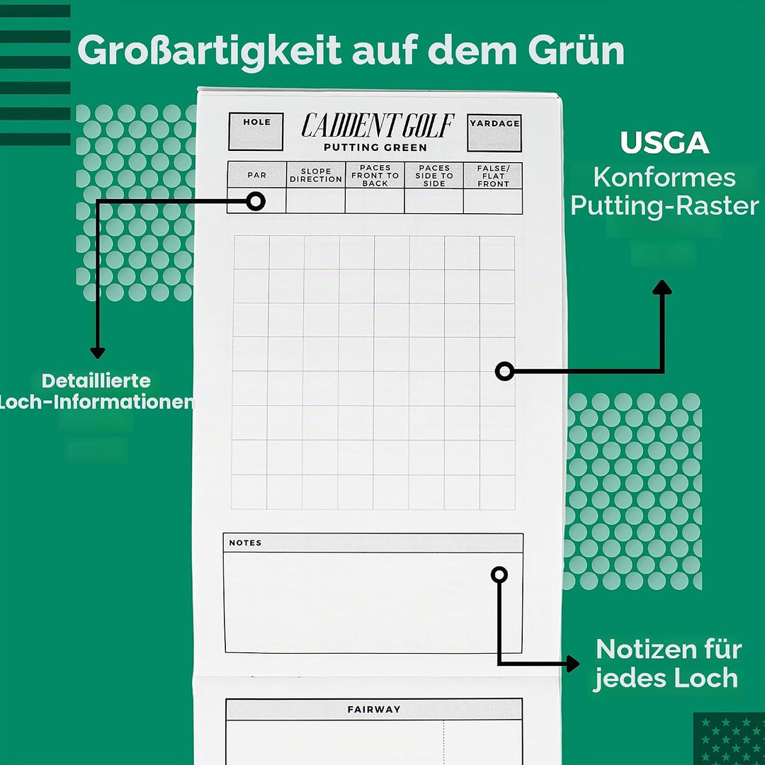 CADDENT Golf Yardage Book - Golf Journal &amp; Log Book with Golf Club Yardage Chart - Golf Notebook Bac