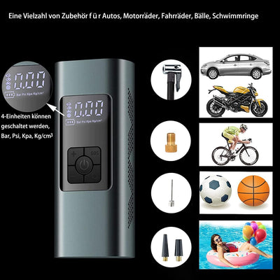 Tragbarer Luftkompressor Mini Reifenpumpe 12V 6000mAh Wiederaufladbarer Elektrischer Kompressor Fahr