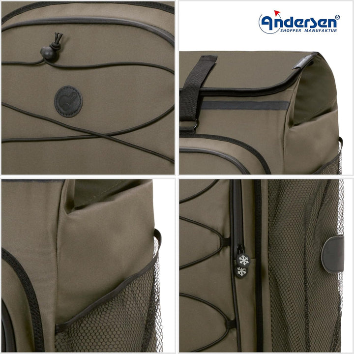 ANDERSEN Einkaufstrolley - Royal Shopper Plus Fado 3.0 Oliv 74 L Einkaufswagen, Freizeit, gross, The