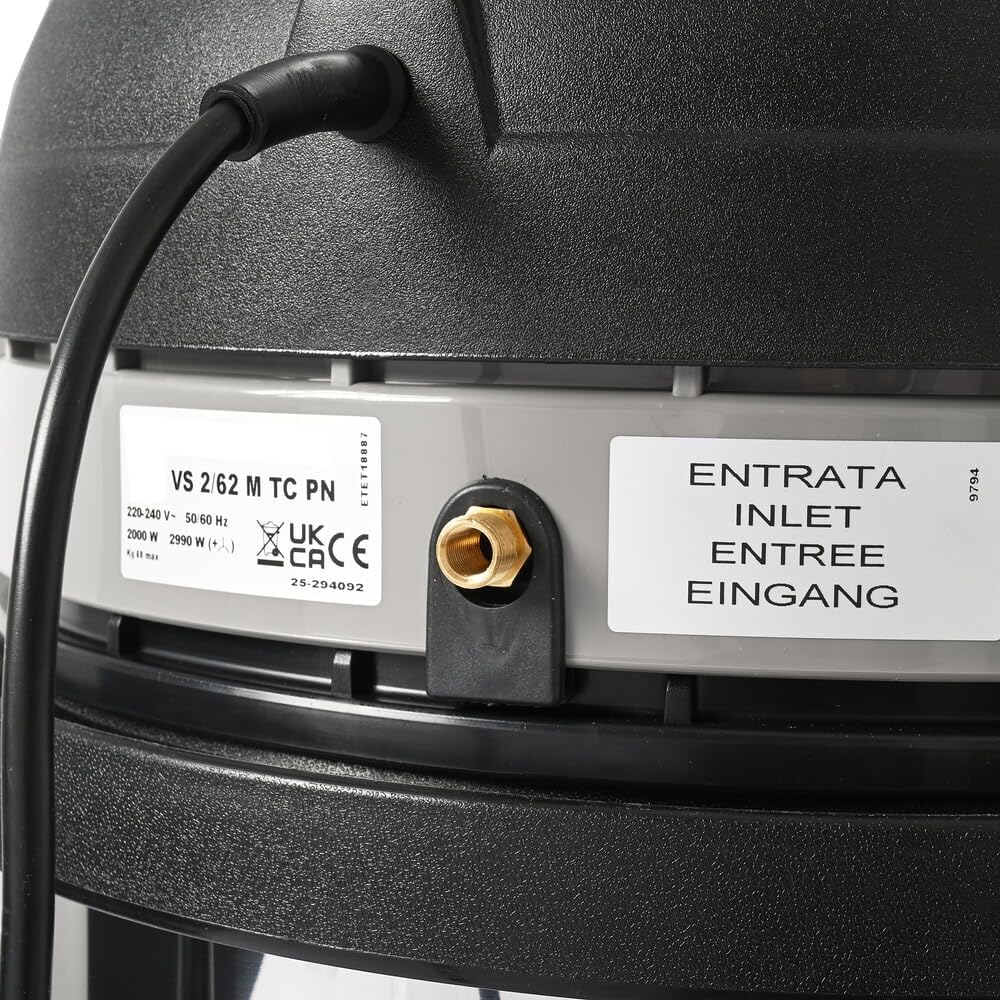 Steinbock Industriesauger trocken| 2.400 Watt | 62 l Fassungsvermögen | für zertifizierte Absaugung