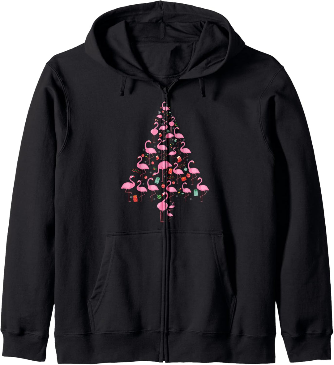 Weihnachtsbaum Weihnachten Winter Design lustige Flamingos Kapuzenjacke