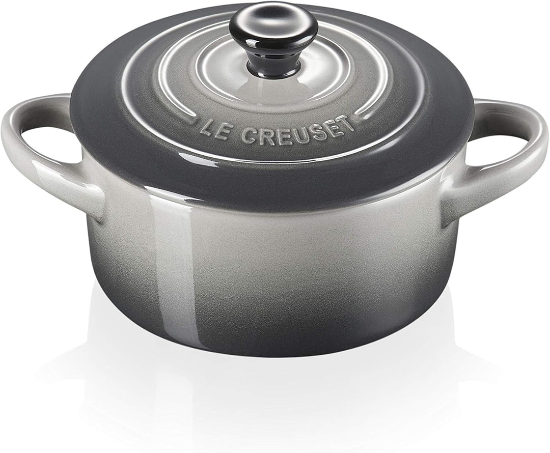 LE CREUSET Mini-Cocotte aus Steinzeug, 200 ml, 10 x 5 cm, Flint, 71901104440100 Schwarz Matt, Schwar