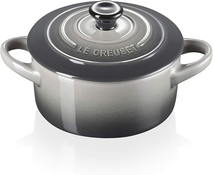LE CREUSET Mini-Cocotte aus Steinzeug, 200 ml, 10 x 5 cm, Flint, 71901104440100 Schwarz Matt, Schwar