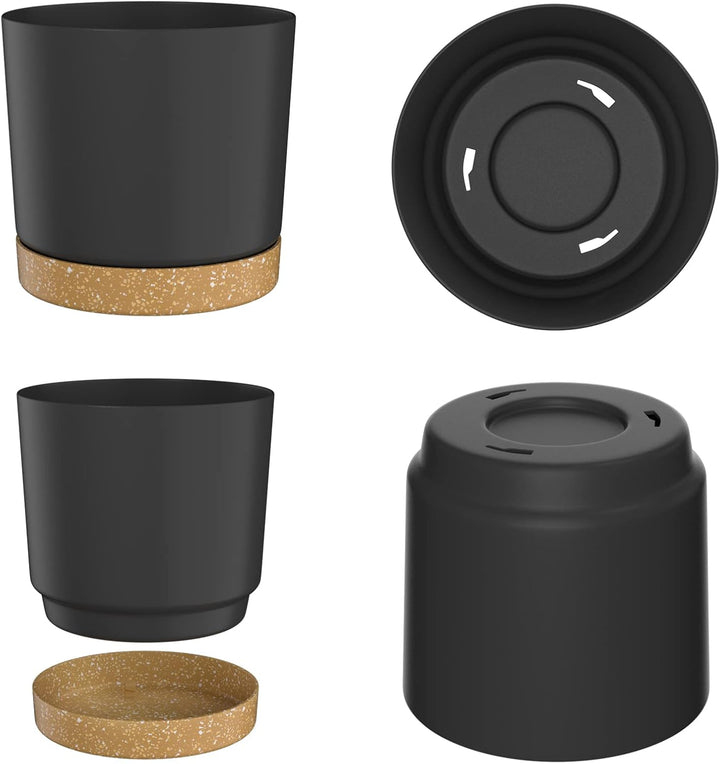 ZMTECH Blumentopf 16,5 cm Durchmesser übertöpfe für zimmerpflanzen, Kunststoff blumentöpfe mit Unter