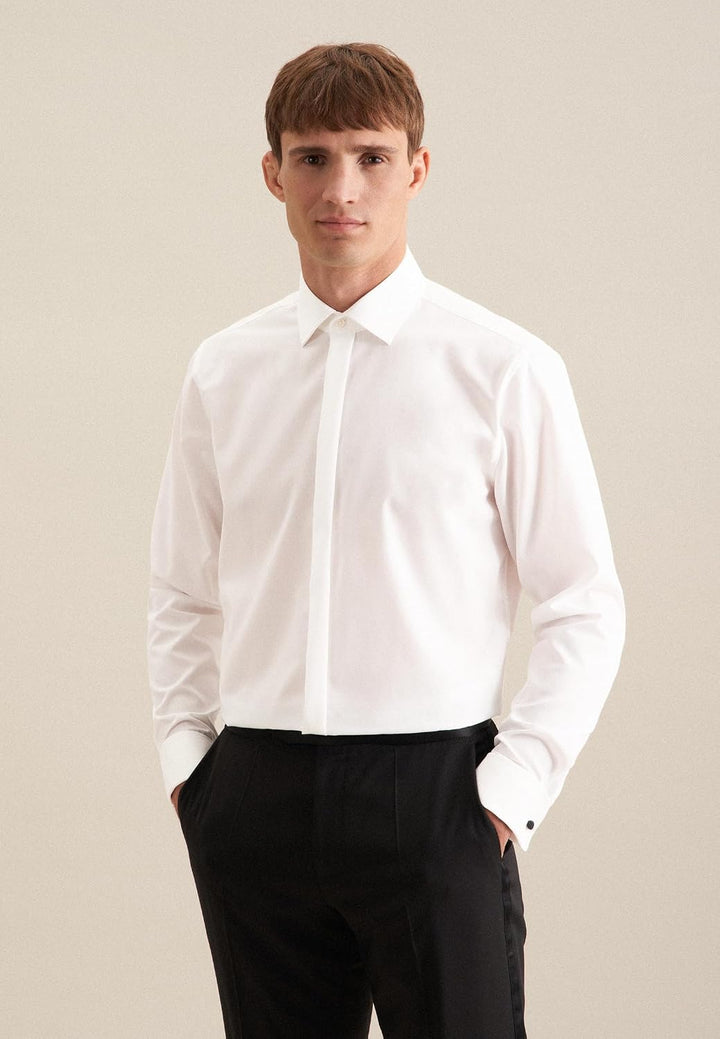Seidensticker Herren Men Shaped Gala Businesshemd 37 Ecru(245270), 37 Ecru(245270)