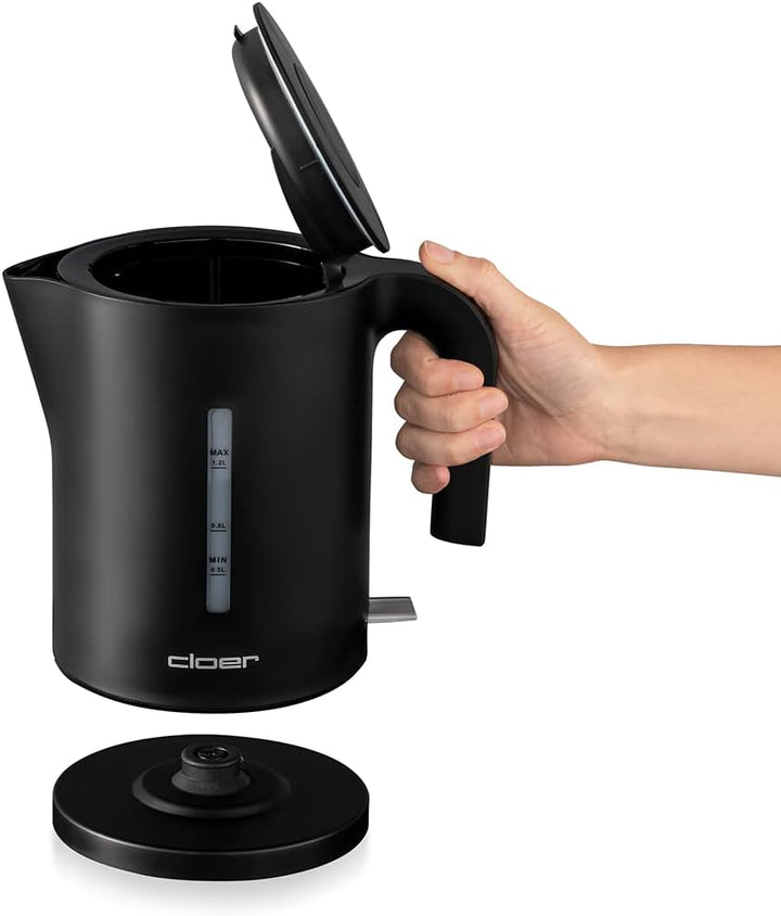 Cloer 4120 Wasserkocher, 2200 W, grosse Wasserstandsanzeige, Trockengeh- und Überhitzungsschutz, 1,2