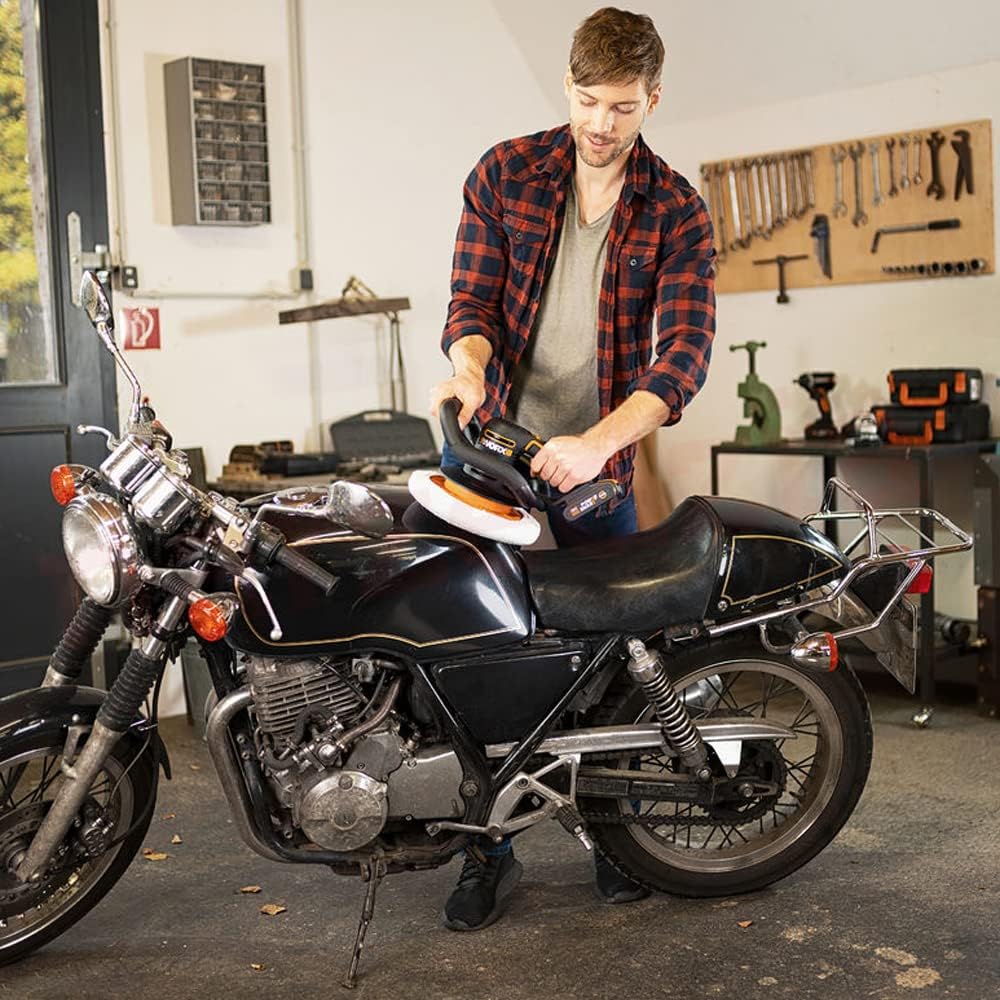 WORX WX856 Akku Poliermaschine 20V – Elektrische Poliermaschine zum Polieren im Innen- und Aussenber