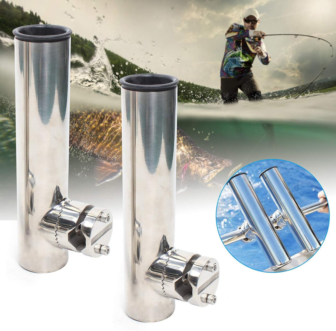 2 X Edelstahl Bootsrutenhalter, Angelrutenhalter Rutenhalter Edelstahl Angelrutenhalter, Rutenhalter
