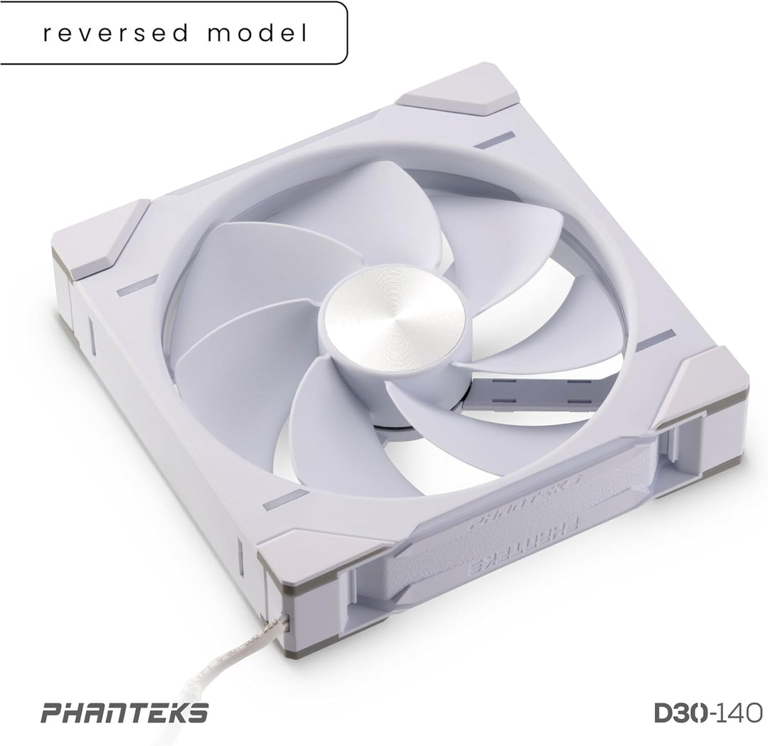 Phanteks D30 PWM Reverse Airflow, D-RGB Lüfter - 140mm, weiss