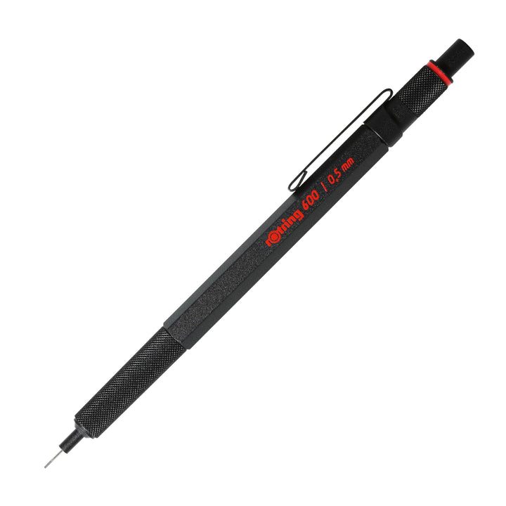 rOtring 600 Druckbleistift | 0,5 mm | Schwarz | Ergonomisches Vollmetallgehäuse 1 Stück (1er Pack) M