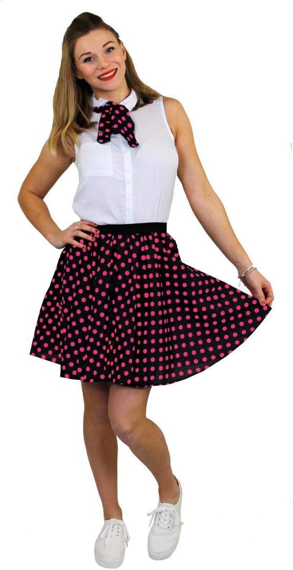 Damen-Kostüm, gepunktet, 50er/60er-Jahre-Kostüm, 43,2 cm lang, gepunktet, Rock and Roll Swing Outfit