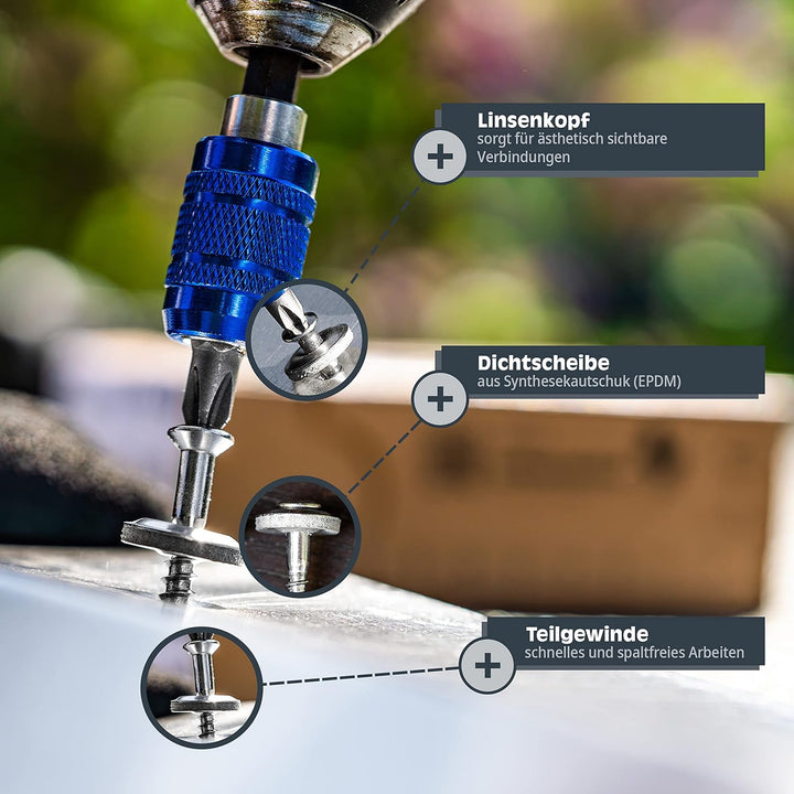 HELPMATE Spenglerschrauben 4,5x65 mm, 150 Stück, DIN 7995, Edelstahl A2, PZ2, DIN 7995, Dachdeckersc