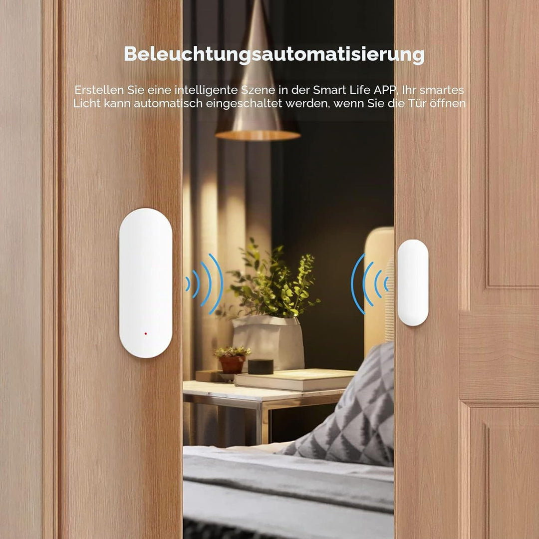 Tür-Fenster-Sensor:Smart Tuya Türsensor Kostenlose App Echtzeit-Benachrichtigungen,Wireless WiFi Fen
