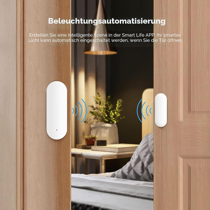 Tür-Fenster-Sensor:Smart Tuya Türsensor Kostenlose App Echtzeit-Benachrichtigungen,Wireless WiFi Fen