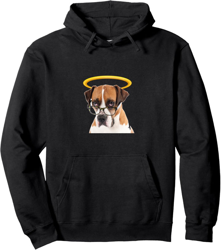 Holy Dog Boxer w Glasses Pullover Hoodie