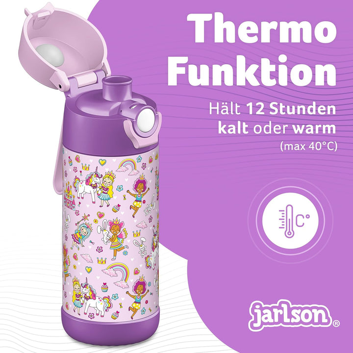 Jarlson® Trinkflasche Kinder - Thermo Edelstahl Wasserflasche - BPA frei - auslaufsicher - Kinderfla