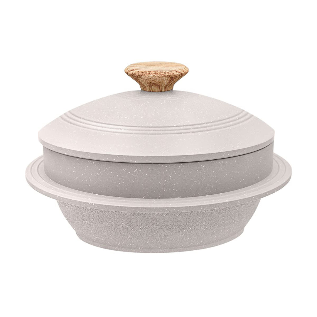 Bobikuke Koreanische Steinschale mit Deckel, 20 cm Dolsot Bibimbap Schale für Hot Pot Suppe, 2,3 L -