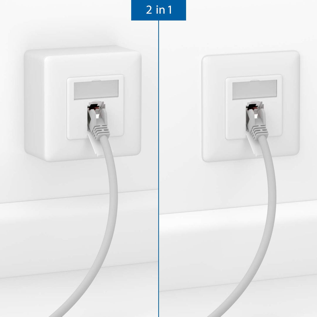 deleyCON 1x CAT6a Universal Netzwerkdose - 1x RJ45 Port - Geschirmt - Aufputz oder Unterputz - 10 Gi