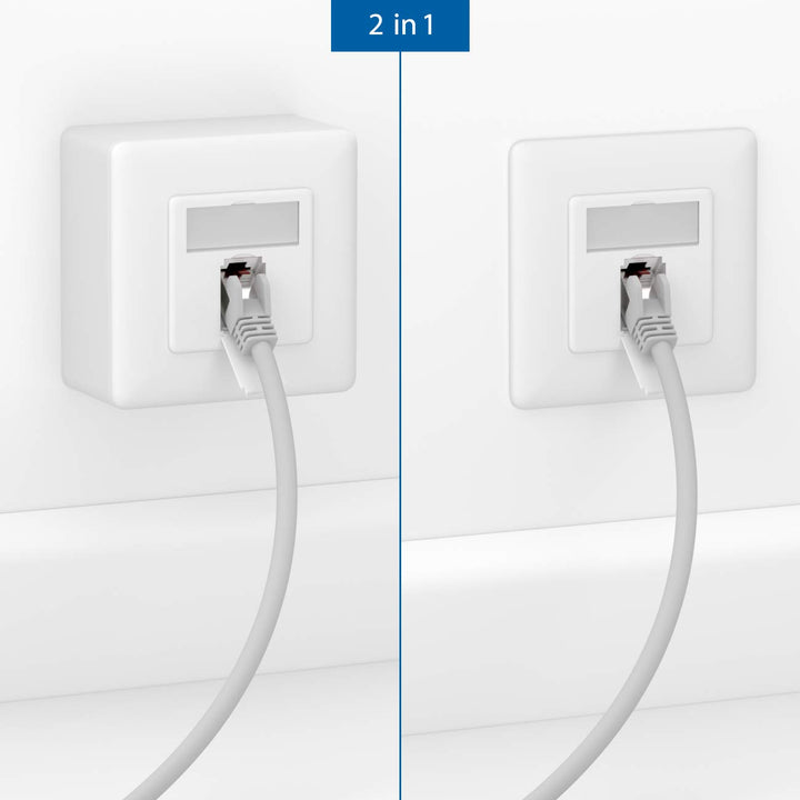 deleyCON 1x CAT6a Universal Netzwerkdose - 1x RJ45 Port - Geschirmt - Aufputz oder Unterputz - 10 Gi