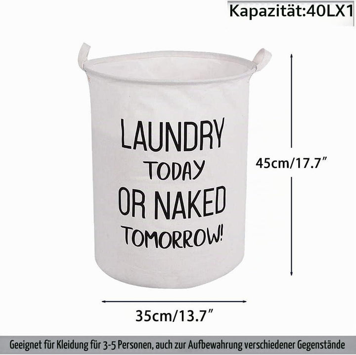 LessMo 17.7" Wäschekorb Lagerung Sorter, Pop-Up Wäschekorb Faltbar, Wasserdichte Runde Baumwolle Lei