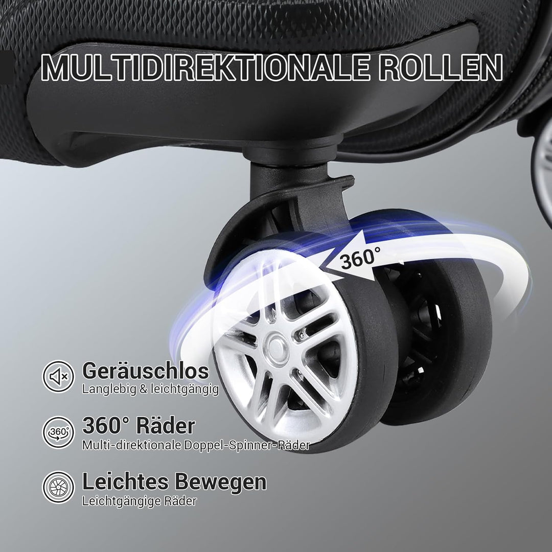 KONO Kofferset 3 Teilig Hartschalenkoffer von ABS Trolley Handgepäck Koffer Gepäck-sets M-L-XL Reise