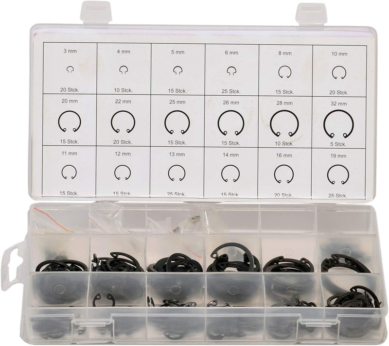 Sicherungsring Sprengring Seegering Sortiment Kassette innen 3-32 mm 300-tlg. (im Aufbewahrungsbox/S