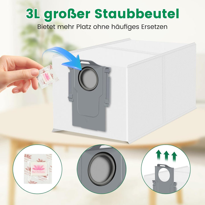 37 Stück für Roborock Saros 10 Reinigungszubehör, inkl. 6 Flach-Duftstein, 4 Hauptbürsten, 6 Staubbe