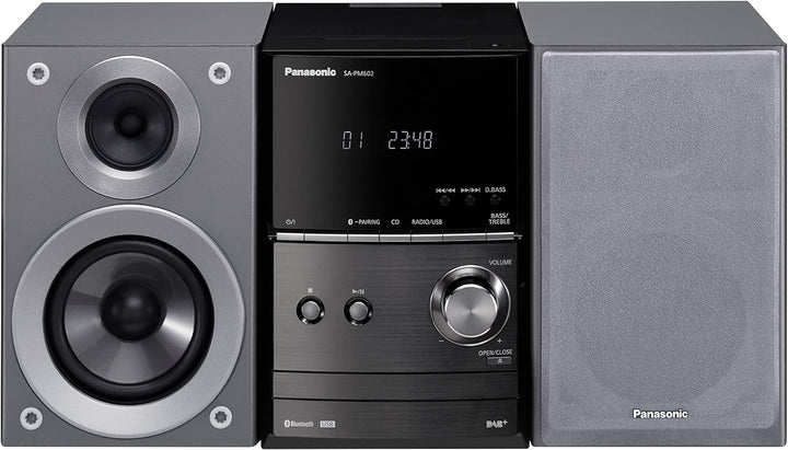 Panasonic SC-PM602EG-S Micro- mit Digital DAB+ (CD, Bluetooth, UKW , HiFi-System mit 40W RMS) silber