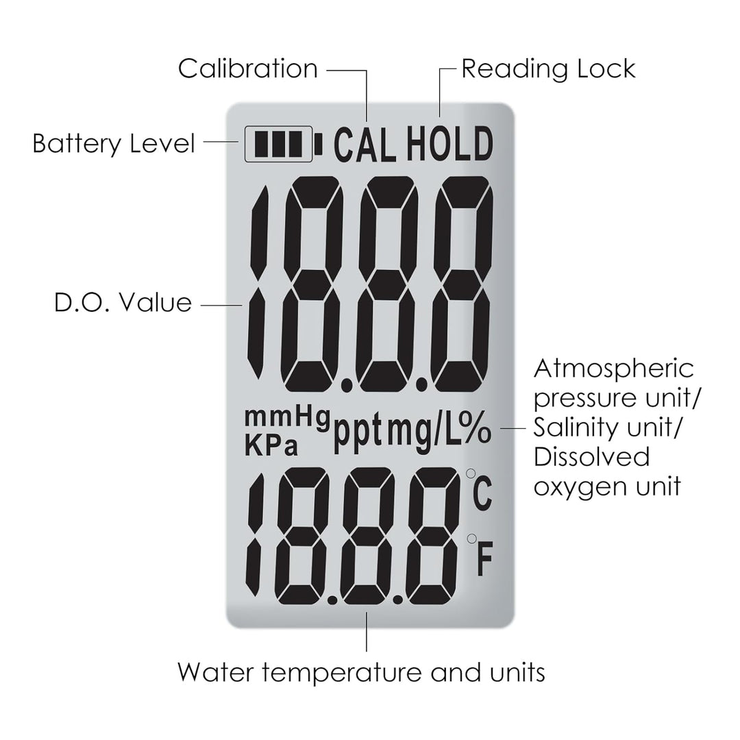 Digital Aufgelöst Sauerstoff Stifttyp Lang Kabel DO Meter ATC Wasser Qualität Prüfer mit Selbst Schw