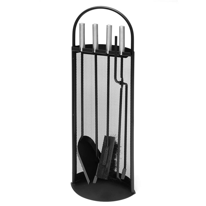 raik R1001 Kaminbesteck Albert, 4-teilig, schwarz, Edelstahlgriffe, 66 cm