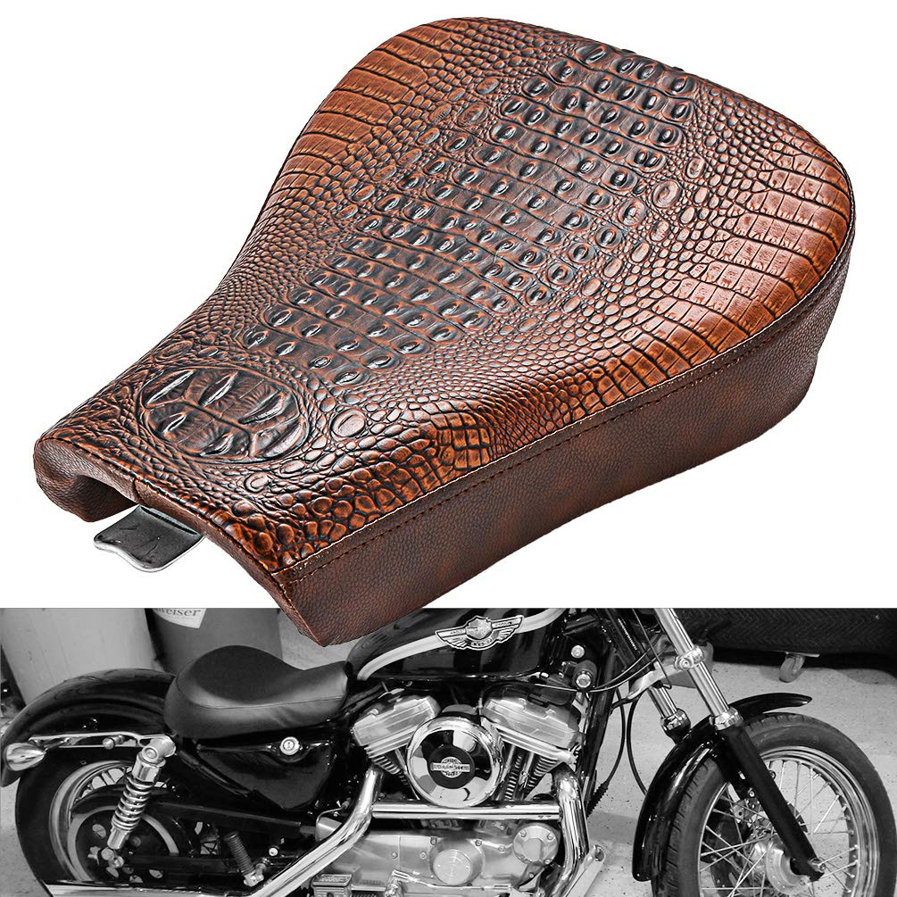 KATUR Motorrad Solo Sitzkissen Schwarz Fahrersitz für Frontfahrer Stitching Synthetisches Leder Sitz