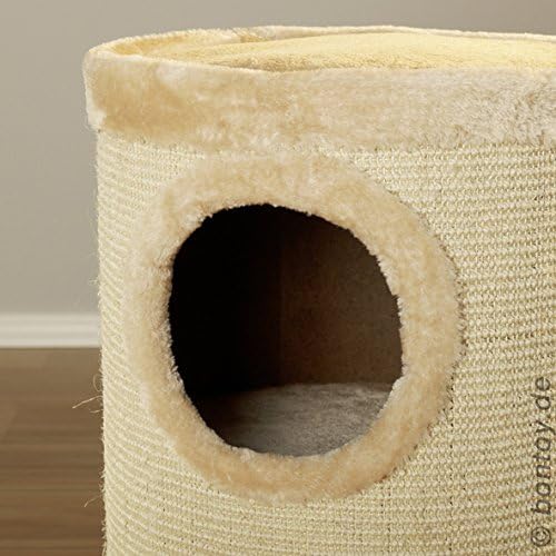 Bontoy Kratztonne Buddy in Creme I 36 cm x 55 cm I mit weichem Liegebett I Zwei Höhlen