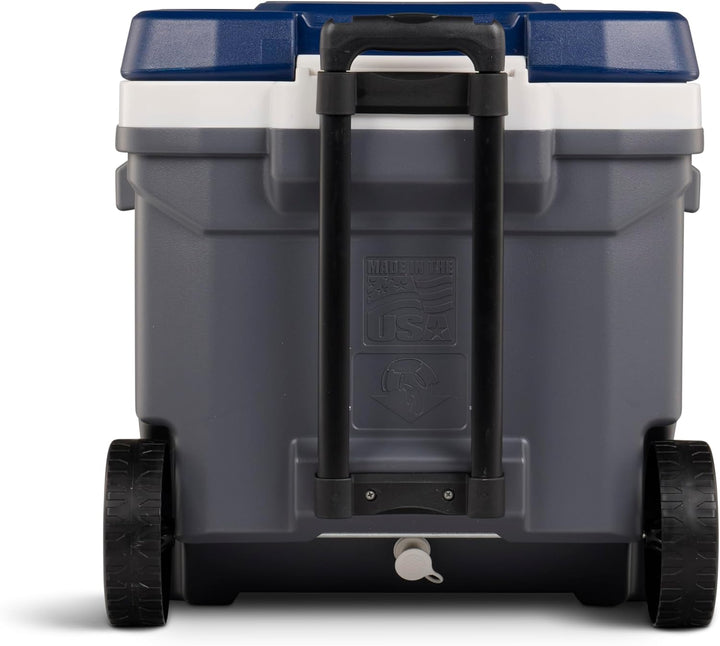 IGLOO Maxcold 62 Roller Kühlbox, 58 Liter, Grau - Grosse, Robuste Kühlbox für Camping, Arbeit, Freiz