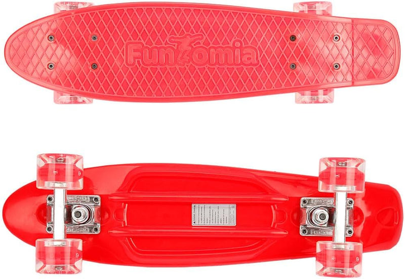 FunTomia Kinder Skateboard Cruiserboard Miniboard 57cm mit oder ohne LED Leuchtrollen Alu Truck Mach