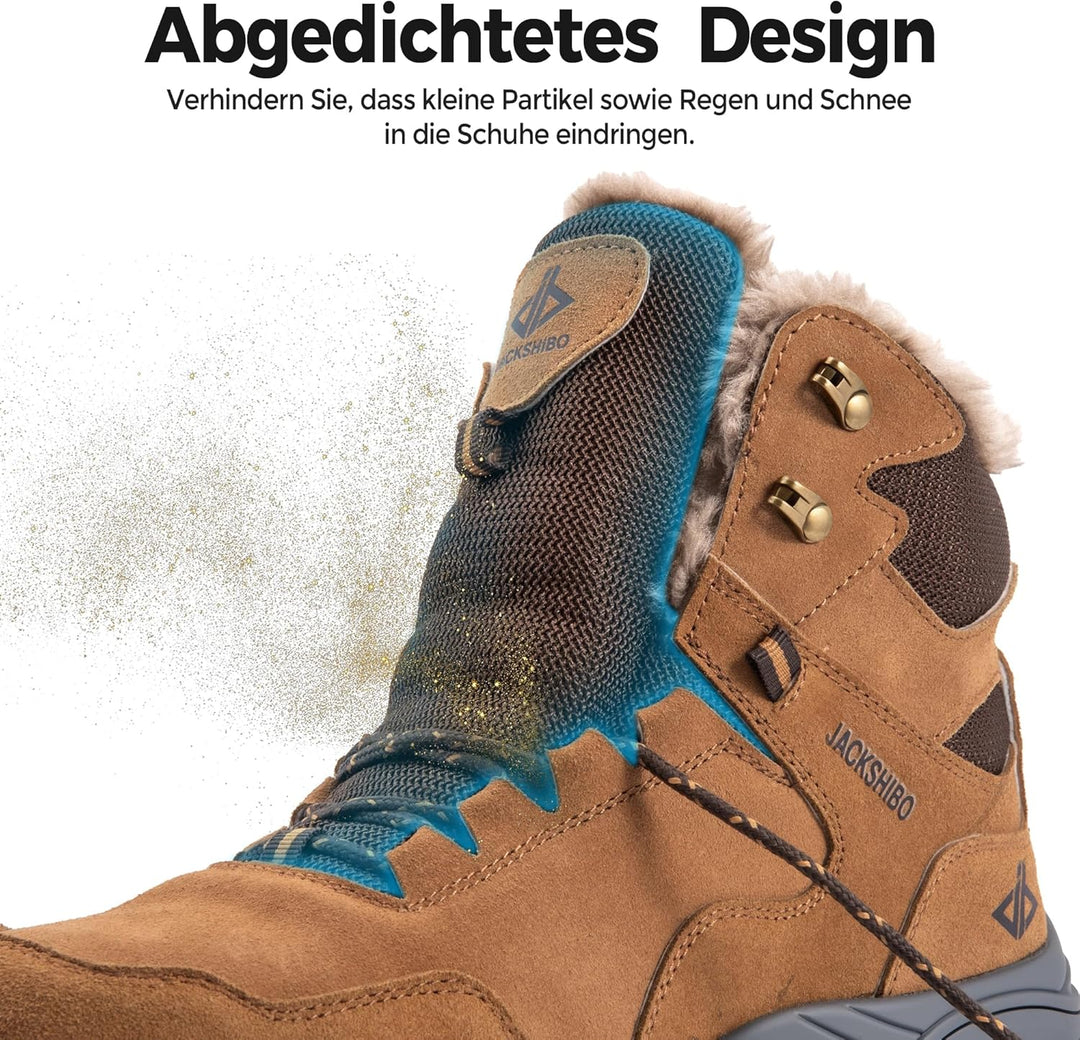 JACKSHIBO Winterschuhe Herren Winterstiefel Damen Warme Gefüttert Stiefel Wasserdicht Rutschfest Sch