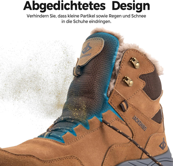 JACKSHIBO Winterschuhe Herren Winterstiefel Damen Warme Gefüttert Stiefel Wasserdicht Rutschfest Sch