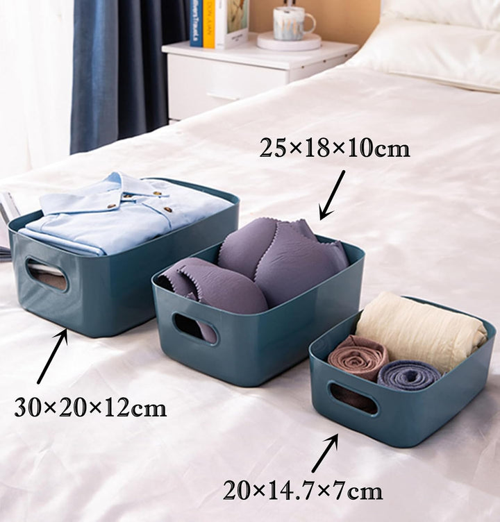 NCRGB 7 Gross Aufbewahrungsbox Kunststoff Aufbewahrungskorb mit Griffen 30×20×12cm,Badezimmer Küchen