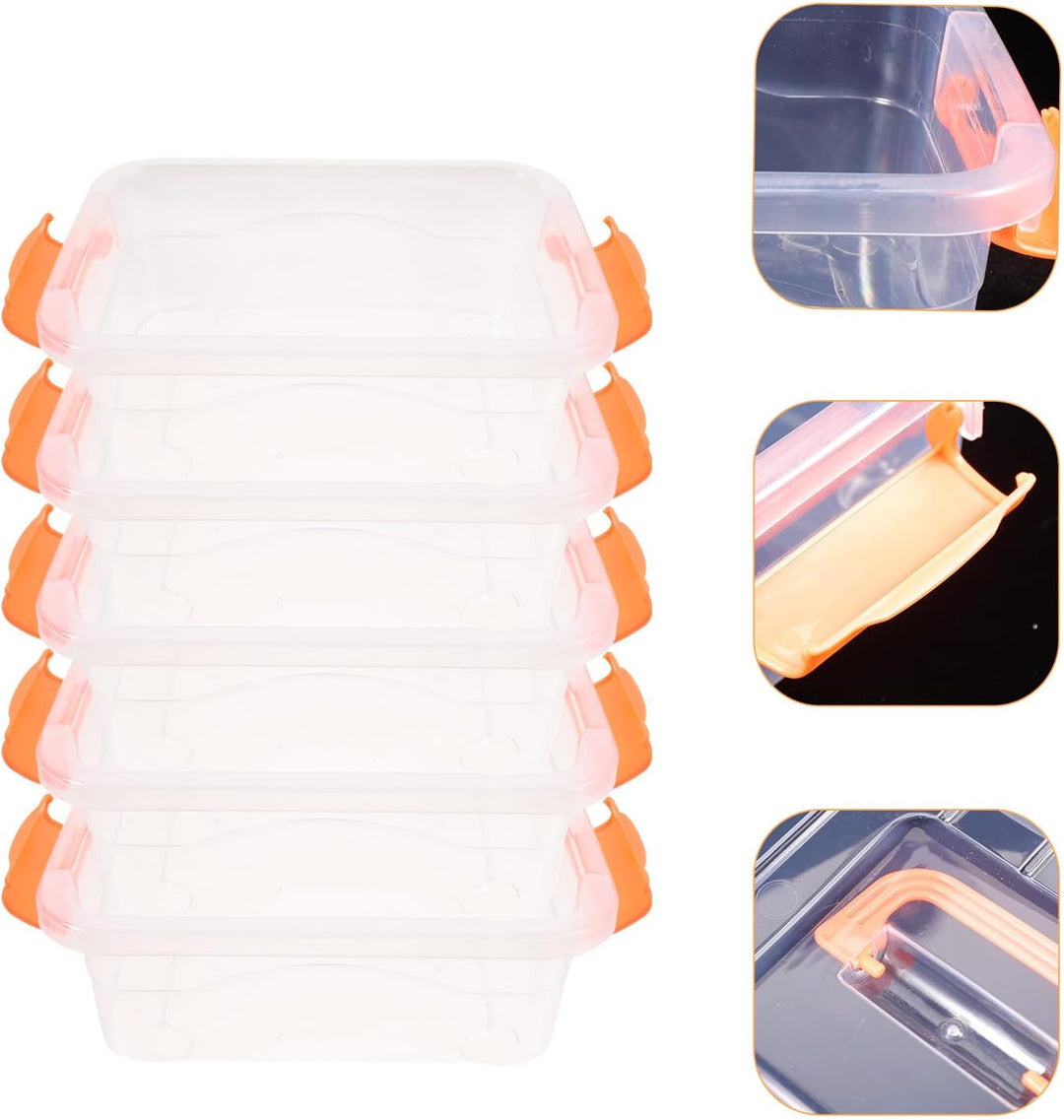 5 Stück pack Transparente Aufbewahrungsboxen aus Strapazierfähigem Kunststoff mit Griff Kleine Organ