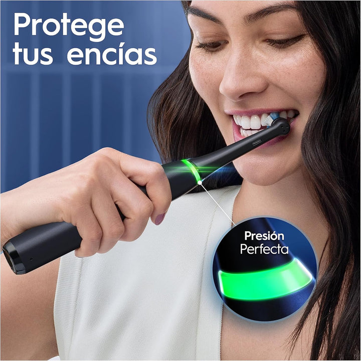 Oral-B iO 7N Elektrische Zahnbürste, Schwarz, Bluetooth, 2 Aufsteckbürsten, 1 Reiseetui