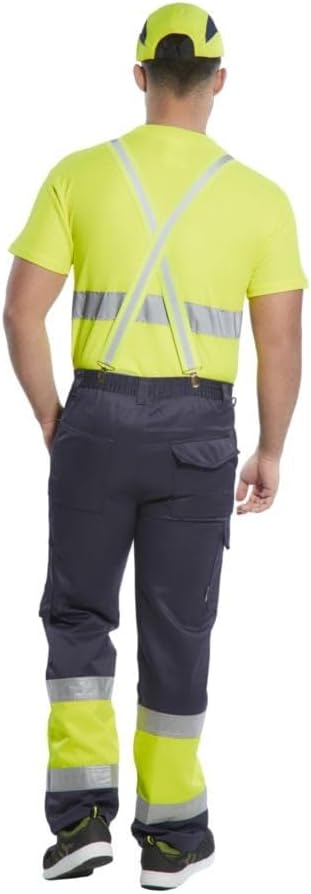 Portwest 2-farbige Warnschutz-Combat Hose, Grösse: M, Farbe: Gelb/Marine, E049YNRM