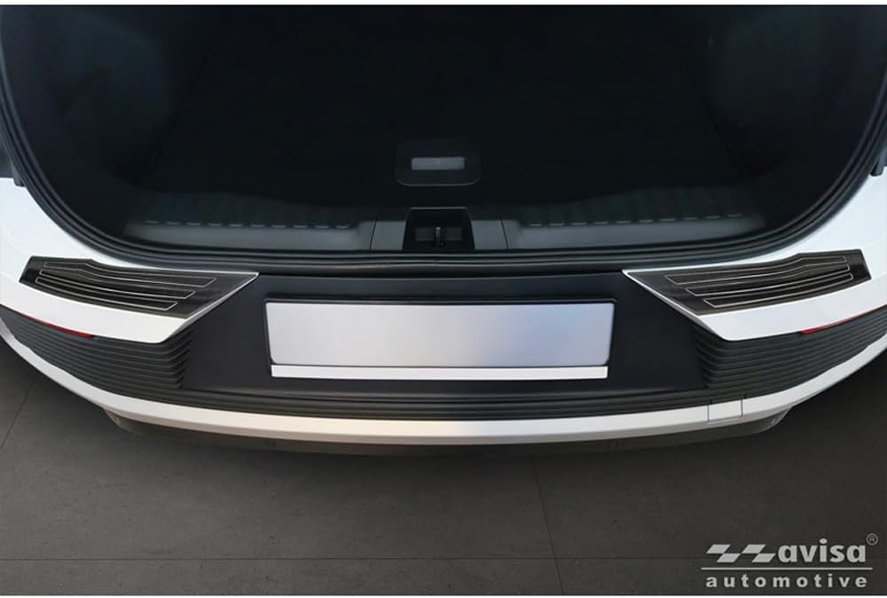 Avisa Schwarz Edelstahl Heckstossstangenschutz kompatibel mit Ford Explorer EV 2024- 'Ribs'
