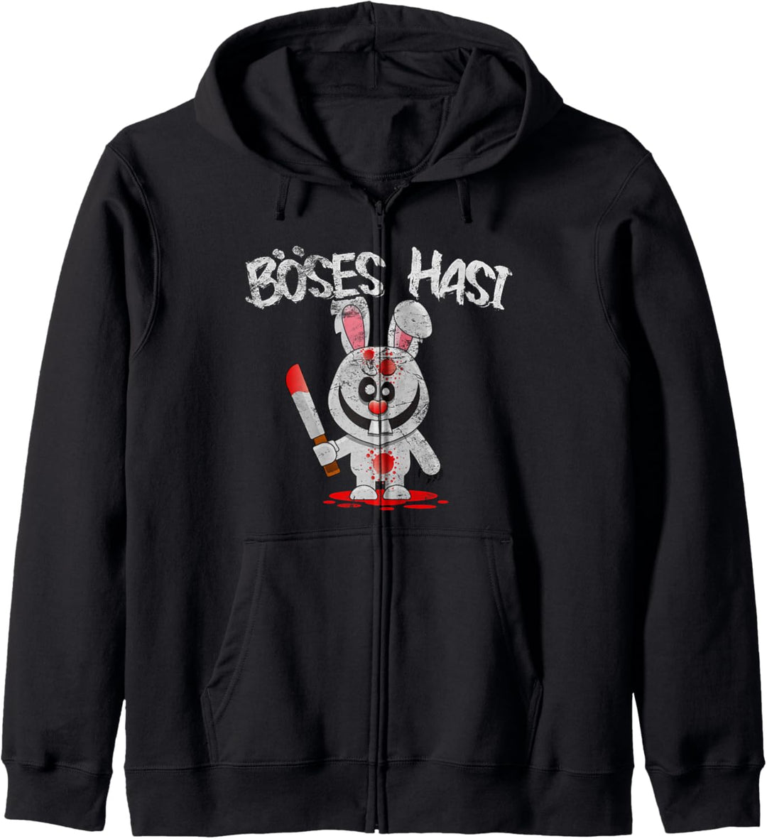 Böses Hasi Kostüm für Damen und Herren Karneval Halloween Kapuzenjacke