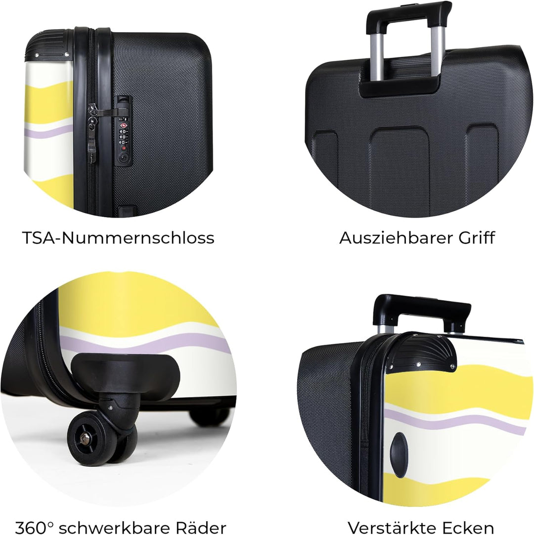 NoBoringSuitcases.com® Koffer XL Gross 77x51.5x28 cm Reisekoffer mit 4 Rollen Leicht Trolley Hartsch