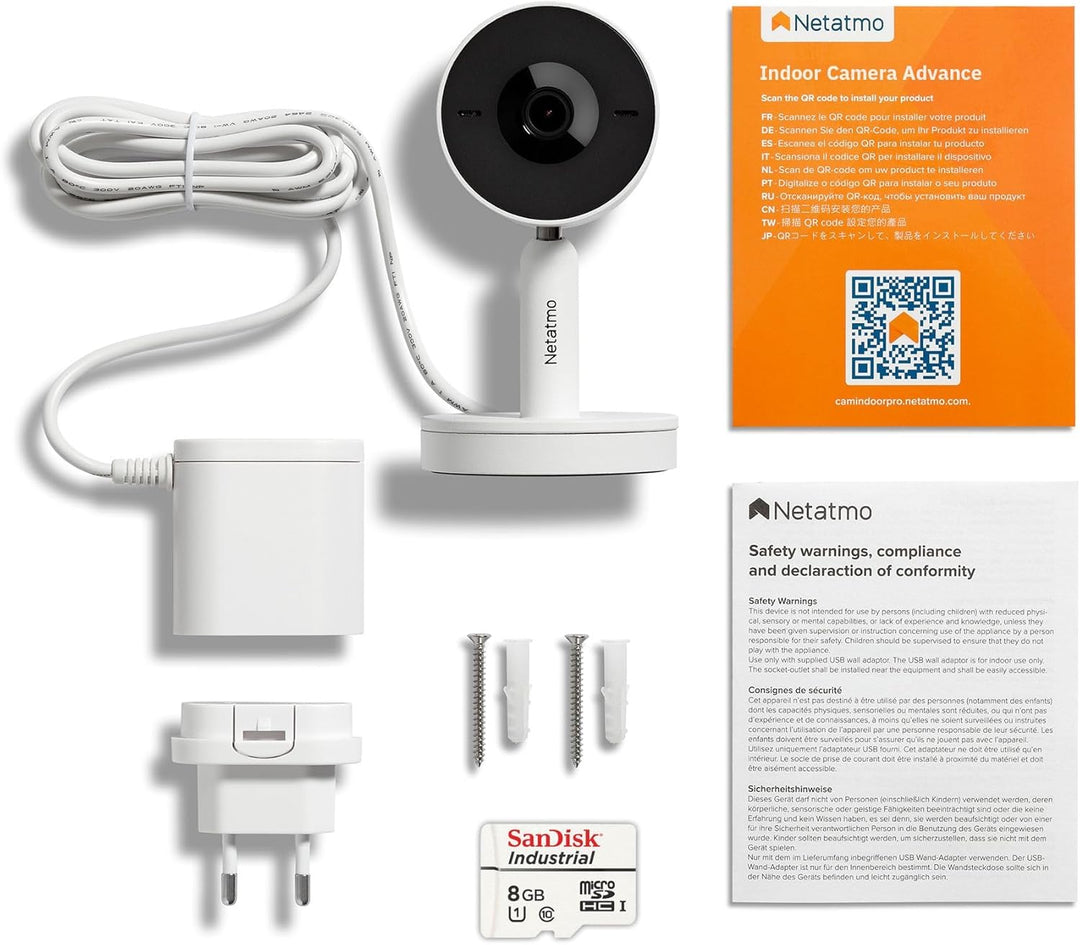 Netatmo Smarte Innenkamera Advance, KI-Optimierte Gesichtserkennung, 2-Wege-Audio, 130° Weitwinkelan